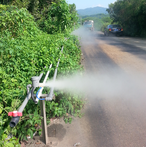 垃圾发电厂进出场道路喷雾除臭现场